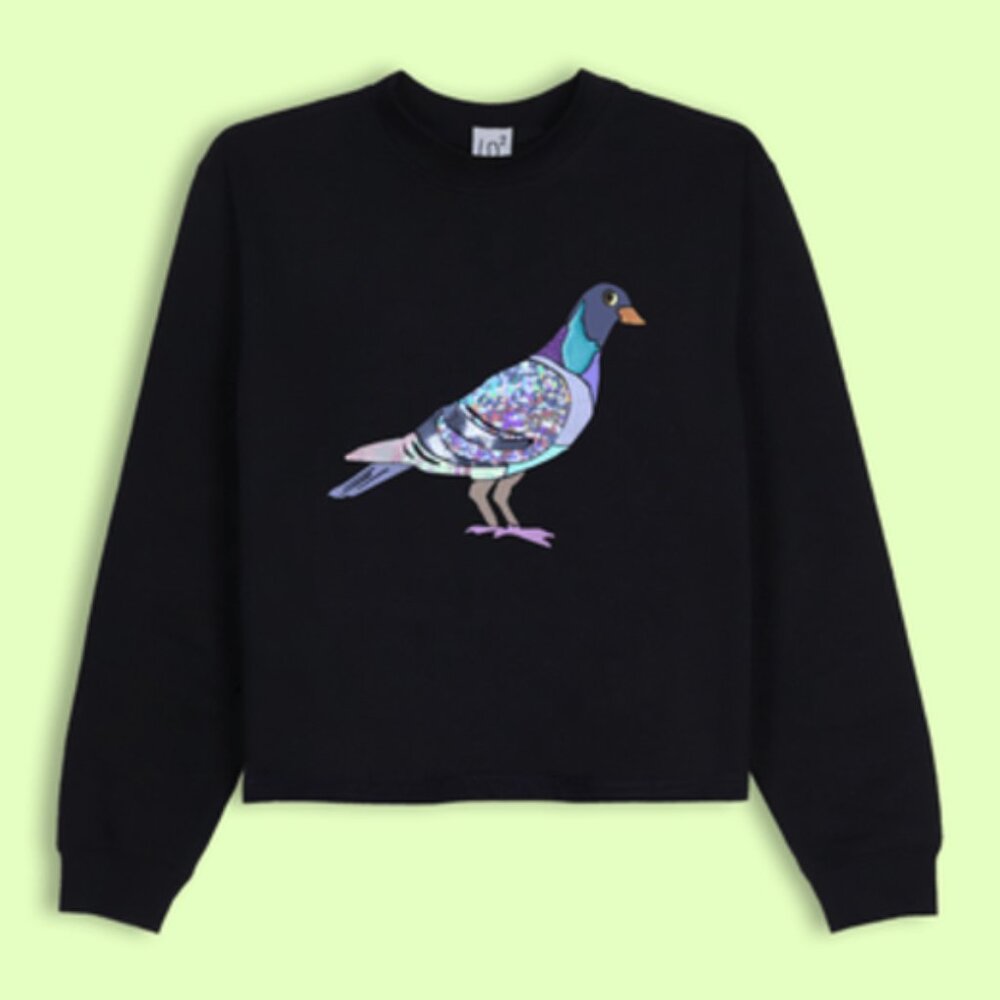 LB2 Montreal Holographic Pigeon Unique Cropped Sweater - Size Large - Picture 7 of 8